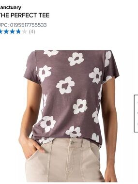 Anthropologie Sanctuary The Perfect Tee in Purple Print size Large excellent